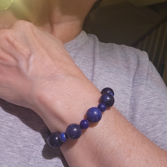 Gemstone Lapiz stretch bracelet - Picture 5 of 9